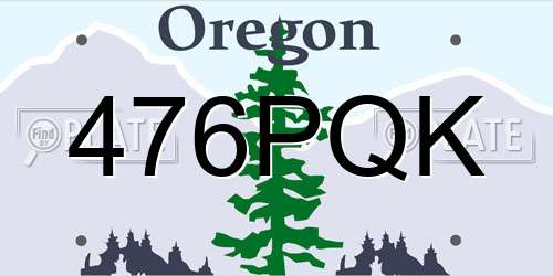 476PQK Oregon License Plate