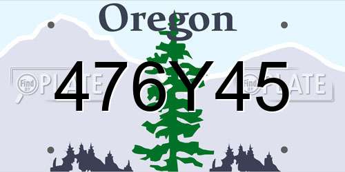 476Y45 Oregon License Plate