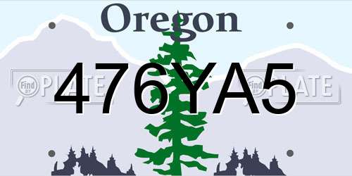 476YA5 Oregon License Plate