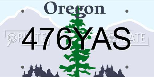 476YAS Oregon License Plate