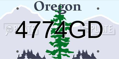 4774GD Oregon License Plate