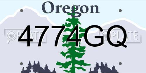 4774GQ Oregon License Plate