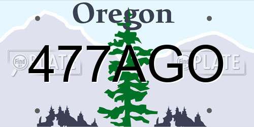 477AGO Oregon License Plate