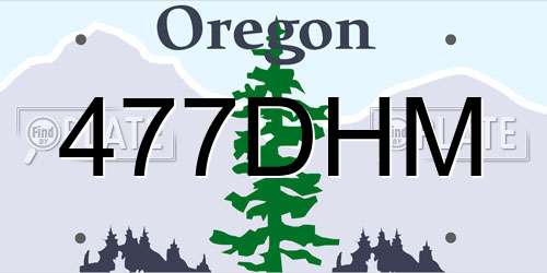 477DHM Oregon License Plate