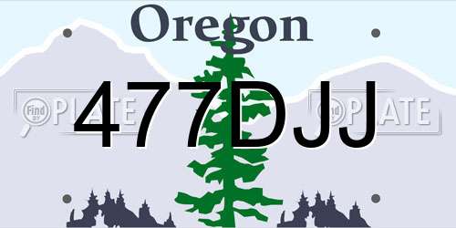 477DJJ Oregon License Plate