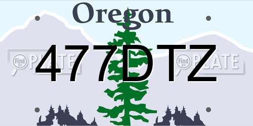 477DTZ Oregon License Plate