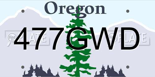477GWD Oregon License Plate
