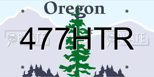 477HTR Oregon License Plate