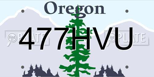477HVU Oregon License Plate