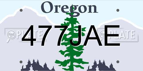 477JAE Oregon License Plate