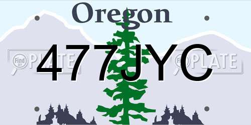 477JYC Oregon License Plate