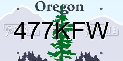 477KFW Oregon License Plate