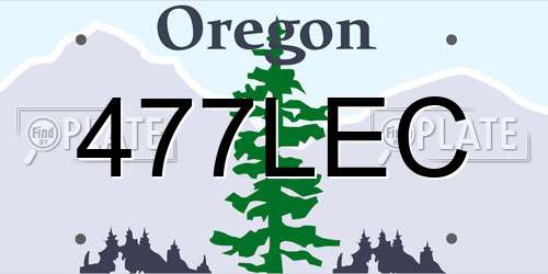 477LEC Oregon License Plate