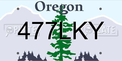 477LKY Oregon License Plate