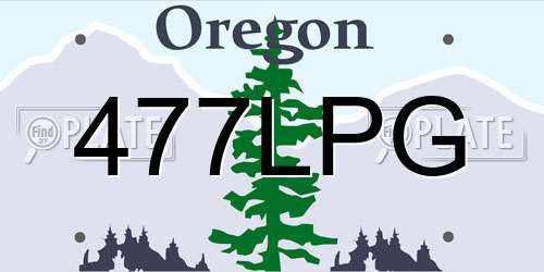 477LPG Oregon License Plate