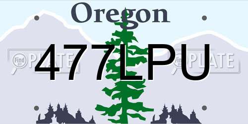 477LPU Oregon License Plate