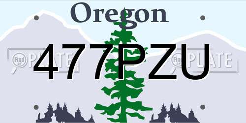 477PZU Oregon License Plate