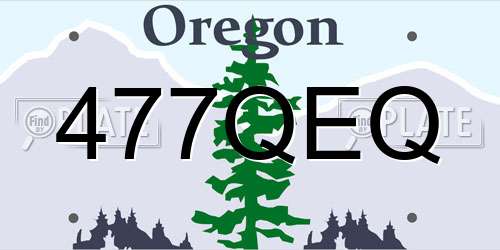 477QEQ Oregon License Plate