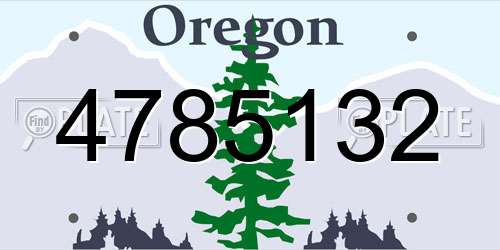 4785132 Oregon License Plate