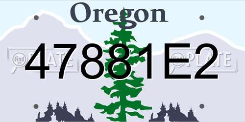 47881E2 Oregon License Plate