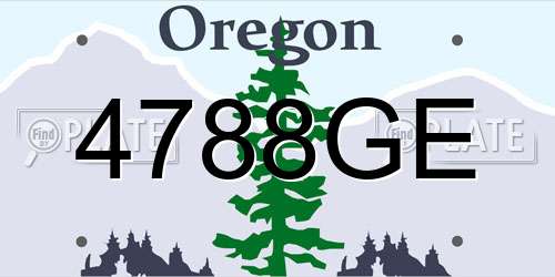 4788GE Oregon License Plate
