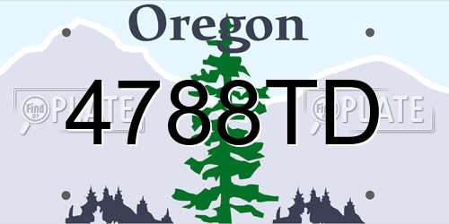 4788TD Oregon License Plate