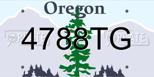 4788TG Oregon License Plate