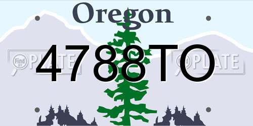 4788TO Oregon License Plate