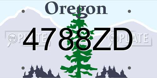 4788ZD Oregon License Plate