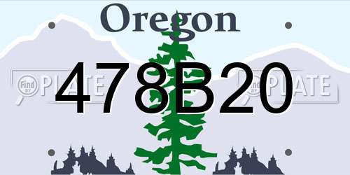 478B20 Oregon License Plate