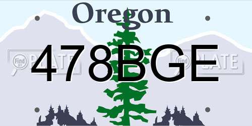 478BGE Oregon License Plate
