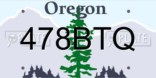 478BTQ Oregon License Plate
