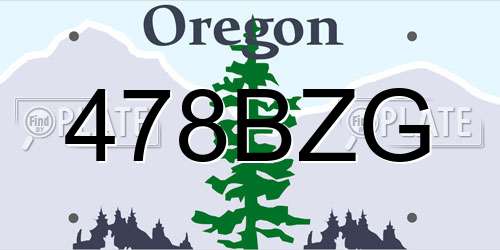 478BZG Oregon License Plate