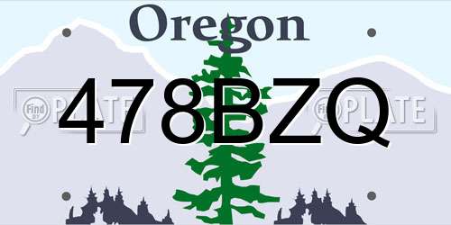 478BZQ Oregon License Plate