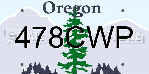 478CWP Oregon License Plate
