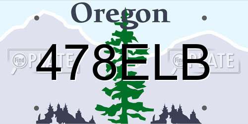 478ELB Oregon License Plate