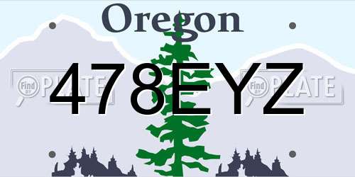 478EYZ Oregon License Plate