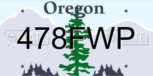 478FWP Oregon License Plate