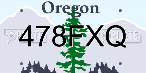 478FXQ Oregon License Plate