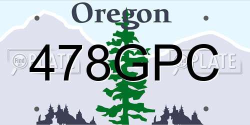 478GPC Oregon License Plate