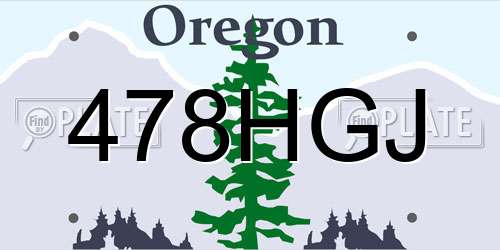478HGJ Oregon License Plate
