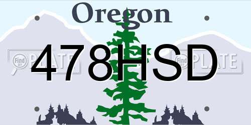 478HSD Oregon License Plate