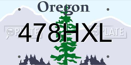 478HXL Oregon License Plate