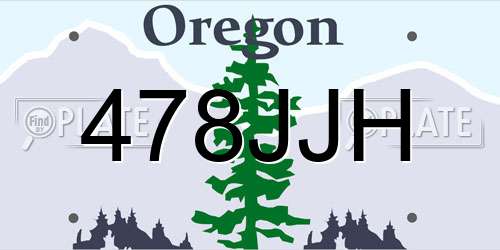478JJH Oregon License Plate
