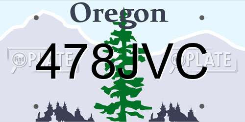 478JVC Oregon License Plate