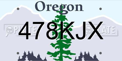 478KJX Oregon License Plate
