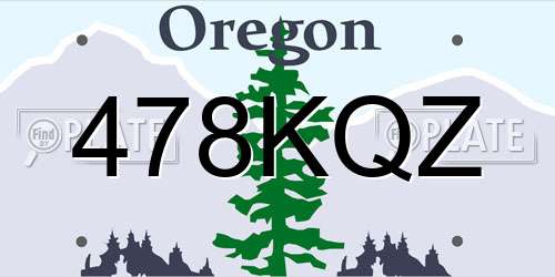 478KQZ Oregon License Plate