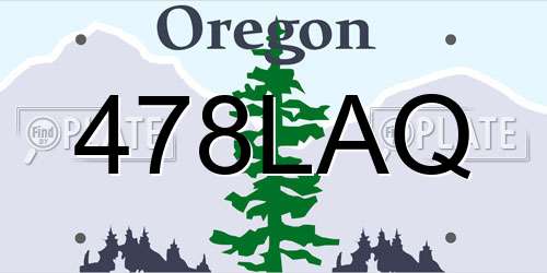 478LAQ Oregon License Plate