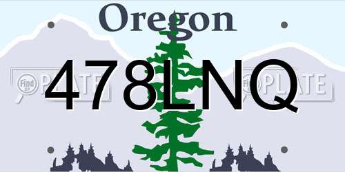 478LNQ Oregon License Plate