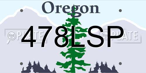 478LSP Oregon License Plate